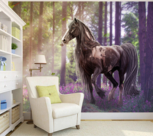 Papel tapiz de caballo personalizado 3D, murales de caballo del bosque para la sala de estar, Fondo de TV, pared, tela impermeable, papel de pared 2024 - compra barato