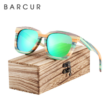 BARCUR Unique Wood Polarized Sunglasses Gradient Bamboo Sun glasses for Men Women Sports Eyewear Square Style 2024 - buy cheap