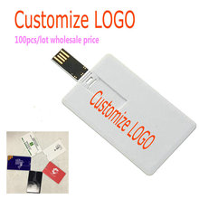 100pcs/lot Wedding Gifts Plastic Card Color Print Usb Flash Pen Drive Free Logo Usb 2.0 4gb 8gb 16gb 32gb 64gb Memoria Stick 2024 - buy cheap