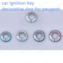 For P-eugeot Switch Cover Circle Stickers Auto Accessories Aluminum Alloy 5 Colors Car Ignition Key Decoration Ring 2024 - buy cheap