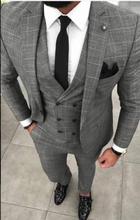 plaid Men Suit Slim Fit 3 Pieces Tuxedo Groom Groomsman Custom men suits for wedding ternos para hombre kingsman  blazer sets 2024 - buy cheap