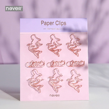 Never Mermaid Shaped Paper Clips Rose Gold Decorative Paper Clip Dispenser Paperclip Gift Stationery School & Office Supplies 2024 - buy cheap