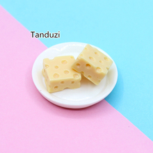 Tanduzi venta al por mayor 100 Uds. Miniatura de resina queso comida falsa cuadrado queso Flatback cabujón bricolaje artesanía con resina 2024 - compra barato