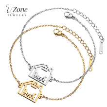 UZone Family in house Chain Bracelet Stainless Steel Mom Dad Children Son Daughter Family Adjustable Bracelet Home Jewelry 2024 - buy cheap