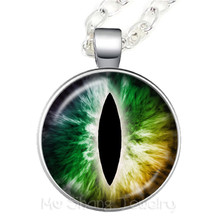 Collar encantador de ojos verdes con ojos malvados, Animal hermoso, dragón, gatos, Ojo de 25mm, colgante de vidrio, regalo para amigos 2024 - compra barato