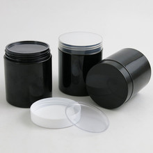 20 x  Empty 250G Black PET Jars with Black White Plastic Screw Plastic  Lids 250ml 8.33OZ Cream Container With PE Pad 2024 - buy cheap