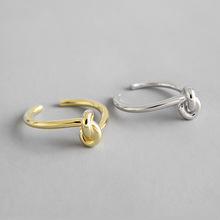 100% 925 prata esterlina nó abertura anéis para acessórios de dedo feminino, minimalista ouro cor anel prata jóias 2024 - compre barato