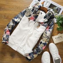 2018 New Fashion Floral Bomber Jacket Men Hip Hop Slim Fit Flowers Pilot Bomber Jacket Coat Men's Hooded Jackets Plus Size M-5XL 2024 - buy cheap