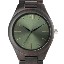 High Quality Black Full Bamboo Wooden Watch Mirror Smooth Dial Quartz Wristwatch Mens Standard Clock relogio masculino esportivo 2024 - buy cheap