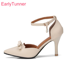 Brand New Hot Summer Sweet Pink Beige Women Nude Sandals Stiletto High Heels Ladies Dress Shoes ES812 Plus Big Size 10 32 43 2024 - buy cheap