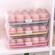 Refrigerador de alimentos, contenedor de almacenamiento de 15 huevos, caja de plástico de una sola capa para la cocina del hogar 2024 - compra barato
