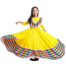 Высококачественное мексиканское платье для маленьких девочек, костюм на день рождения и Хэллоуин, детская юбка для танцев фламенко в мексиканском стиле 2024 - купить недорого