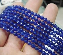 New arrival 4mm Blue Stone crystal Faceted Round Loose Beads DIY Manual Accessories jewelry Make Design Wholesale and retail 15" 2024 - buy cheap