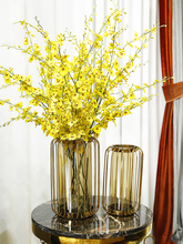 Европейская креативная металлическая стеклянная ваза для цветов, домашний декор, ремесла, украшение для комнаты, предметы для гостиной, сушеные цветы, ваза, офисные украшения 2024 - купить недорого