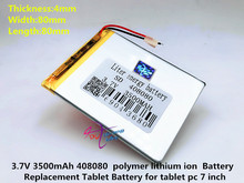 Bateria de polímero de lítio com placa de proteção, 408080 3.7v 3500mah bateria com produtos digitais pda tablet pcs 2024 - compre barato