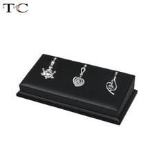 Black PU Leather Display Stand for Jewelry 3pcs Pendant Stands Holder Jewelry Showcases Organizer 20*10*4.5cm 2024 - buy cheap