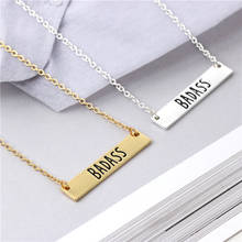 30pcs Fashion Personality Bar Pendant Lettering"BADASS"Necklace Jewelry  Bar Necklace Handmade Letter Necklace 2024 - buy cheap