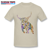 Funky Men T-shirts Bull Tribal Designer Male T Shirt Round Collar Short Sleeve Clothes Cotton Fabric Tees Simple Style Tshirts 2024 - buy cheap