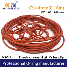 Red Silicon O-ring Silicone/VMQ CS4mm Thickness OD60/180*4mm O ring Seal Rubber Rings Sealing Gasket Waterproof Sanitary Washer 2024 - buy cheap