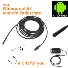 7mm Inspection Pipe 1m 2m Endoscope Waterproof Mini USB Camera Snake Tube with 6 LED Borescope For Android Phone PC Dropshipping 2024 - buy cheap