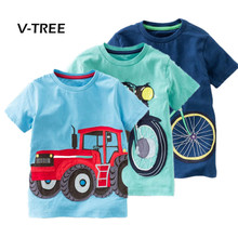 V-TREE Summer Baby Boys T Shirt Cotton Short Sleeve T Shirt Tops Tees For Boy Kids Tops Baby Children Clothes 2-8 Year 2024 - buy cheap