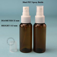 Wholesale 100pcs/lot Plastic Empty 50ml Amber PET Perfume Atomizer Spray Bottle Makeup Liquid White Spray Pot Bottle for Water 2024 - buy cheap