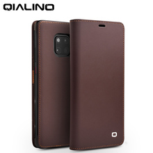 Роскошный чехол QIALINO из натуральной кожи для телефона Huawei Mate 20 стильный флип-чехол ручной работы с отделениями для карт для Mate 20 Pro 2024 - купить недорого