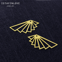 Handmade Jewelry Making Supplies Pendant Cut Hollow Metal Raw Brass Geometric Charm For DIY Necklace Earring Brooch RD032 8 2024 - buy cheap