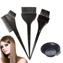 Escova de cabeleireiro com pente, ferramenta de coloração para coloração de cabelo, pente preto de plástico, tigela de mistura 2024 - compre barato