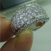 Wholesale Professional Size 6/7/8/9/10 Fashion jewerly Luxury 10kt white gold filled full AAA  CZ Diamonque Women Ring choucong 2024 - buy cheap