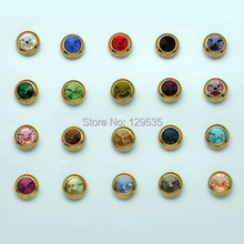 8mm 20 colors Rivoli stones Gold titanium steel Men Punk screw stud earrings Hot Sale! Free Shipping! 2024 - buy cheap