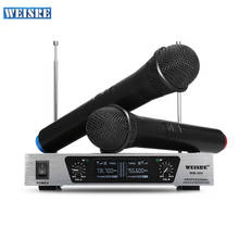 WEISRE WM-09V Wireless VHF Studio Microphone Kit Professional 2 Handheld Mic + Receiver Transmitter For Karaoke Home Party 2024 - buy cheap