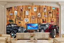 Papel tapiz para pared de mural personalizado, tablón europeo, madera, vintage de pared, fotos de coche, restaurante, bar, sala de estar, tv, sofá, dormitorio, papel de pared 2024 - compra barato