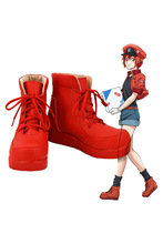 Custom Made Shoes Anime Cells at Work! Hataraku Saibo Shoes Cosplay Red Blood Cell AE3803 Shoes Boots Halloween Carnival COS 2024 - buy cheap