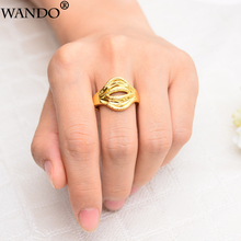 Wando novo anéis de ouro clássico para mulheres/meninas joias de ouro fosco dubai/etíope anel oco grande presentes tamanho grátis (20mm * 18mm) r56 2024 - compre barato