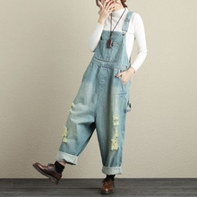 Dungarees women jeans denim overalls women ripped jumpsuit female 2018 Chinese style jumpsuits for women 2018 DD1528 2024 - buy cheap