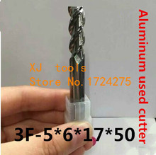 3F-5.0*6*17*50 MM liga de alumínio cortador de trituração, carboneto de fresa de alumínio, CNC fresa Final, Fresagem CNC ferramenta pin 2024 - compre barato