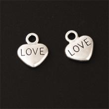 50Pcs  Silver Color Small Love Charms Heart Shape Pendant Fit Necklaces Jewelry Making DIY Bedeltjes Bedels 10X12mm A419 2024 - buy cheap