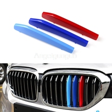 Angelguoguo 3D M Styling Car Front Grille Trim Sport Strips Cover for 2017-2018 BMW 5 Series G38 G30 2024 - buy cheap