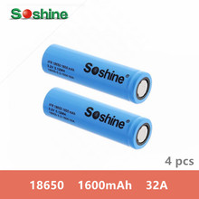4 pcs original SOSHINE 32A18650 3.2v 1600mah High Capacity rechargeable battery LiFePo4 with Battery Box for LED Flashlights NEW 2024 - buy cheap