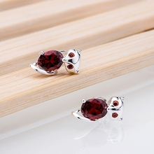 silver plated  earrings , fashion jewelry , red fox stone /inbareia iaoaqrva LQ-E410 2024 - buy cheap