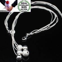OMHXZJ Wholesale European Fashion Woman Girl Party Wedding Gift Beads Tassel 925 Sterling Silver Pendant Necklace NA20 2024 - buy cheap