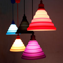 Luminária pendente de silicone moderna, simples, colorida, com ponta única, e27, para quarto infantil, restaurante, moda diy 2024 - compre barato