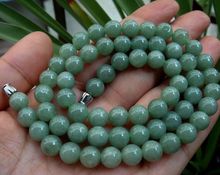 Free shipping 18" 10mm Natural Rare /Jadeite Bless Beads Necklace 2024 - buy cheap