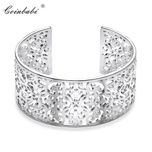 Bangles Arabesque Silver Plated Cuff 925 Sterling Silver For Women Gift Europe Style Glam Jewelry Bangles  Fashion Bracelets 2024 - buy cheap