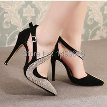 Spring and Summer New Fashion Sexy Rhinestone Hollow Pointed Toe Shoes High Heel Pumps Shallow Mouth Pumps Women Shoes 2 Colors 2024 - buy cheap