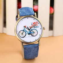 Mulheres Relógios de Luxo Da Marca de Couro Da Bicicleta do vintage Pattern Casual Quartz Watch Mulheres Relógio Relogio feminino relojes para mujer 2024 - compre barato