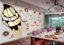 Nordic Ice Cream Shop Wall Mural  3D Wallpaper Wall Art Painting Wall Paper for Restaurant Canvas Silk Cloth Contact Papers 2024 - buy cheap
