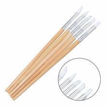 5PCS/Pack Silicone Nail Art Sculpture Pen Emboss Carving Polish Craft Wooden Handle Nail Art Brush Pedicure Tool 26 2024 - buy cheap