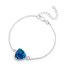 Joyería con drusa de cristal con Color plateado en forma de corazón encanto de piedra drusa brazalete de amor para mujer regalo de Navidad 2024 - compra barato